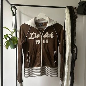 vintage brown zip up bought in paris, france